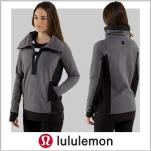 Women's Lululemon Post Chaturanga 1/2 Zip Pullover fleece jacket | gray | Sz: 10